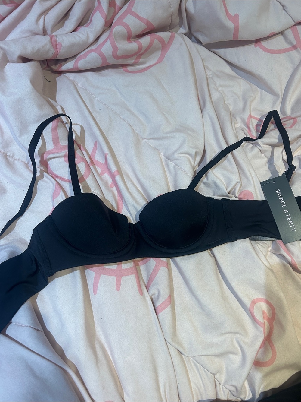Savage X Fenty Black Strapless Underwire Bra with Removable Straps